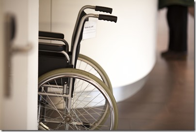 Wheelchair in a doctors office 