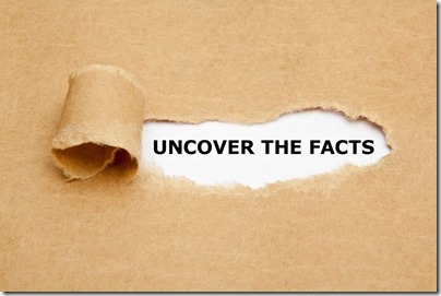 brown paper ripped showing the text uncover the facts