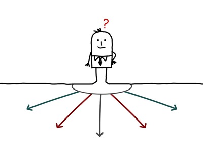 drawig of a man trying to decide between yacht crew insurance options