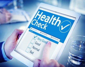 iPad with a health check survey